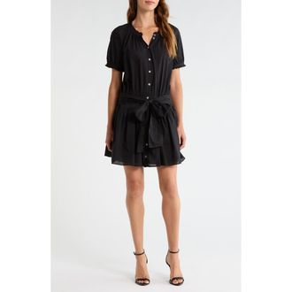 Paige Nisha Puff Sleeve Minidress in Black at Nordstrom, Size Xx-Small