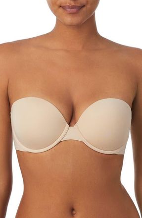 DKNY Smooth Strapless Underwire Push-Up Bra in Cashmere at Nordstrom, Size 32Dd
