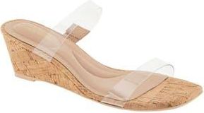 BCBGeneration Stammie Cork Wedge Sandal in Clear at Nordstrom Rack, Size 9.5