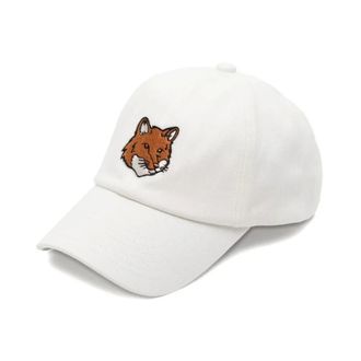 Maison Kitsun&eacute; Caps, male, White, Size: ONE SIZE Fox Head Cap