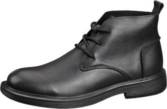 Generic Chukka Boots Fashion and Comfort Casual Lace Up Oxfords Ankle Boots (Black Plush,5.5)