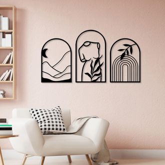 Dmora Cuadro Motida, Estructura De Metal, 58x40h Cm Negro