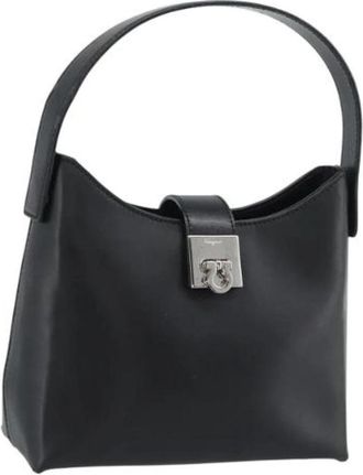 Ferragamo Pre-owned Hand Bag - Dames - Vintage Handtas - Zwart - ONE Size - Leer - Vintage