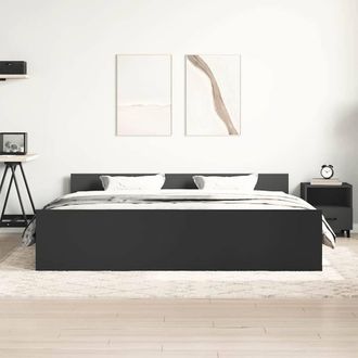 Berkfield Home Durable Bed Frame with Headboard & Footboard Black 200x200 cm