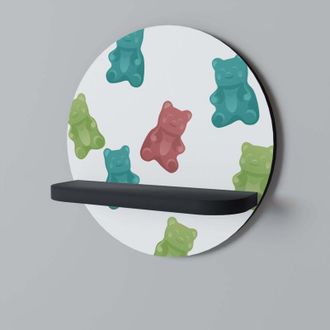 OEM Ositos De Goma Estante Redondo Negro