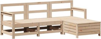 vidaXL Juego De Sof&aacute;s De Jard&iacute;n 4 Pzas Madera Maciza De Pino Vidaxl