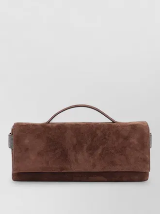 Brunello Cucinelli essence suede clutch bag medium size