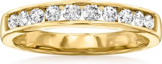 Ross-Simons Channel-Set Diamond Wedding Band in 14kt Yellow Gold
