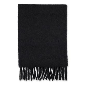 Isabel Marant Zwart Wol Fringed Sjaal - Dames - Wintersjaals - Zwart - ONE Size - Wol - Accessoires