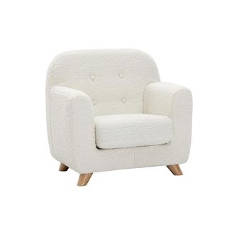 Miliboo Miliboo - Sill&oacute;n Para Ni&ntilde;os N&oacute;rdico De Borreguillo Blanco Y Madera Clara Norkid