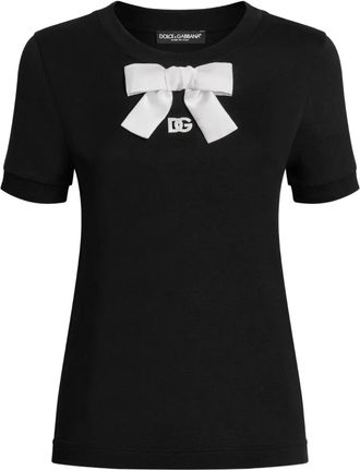 Dolce & Gabbana T-shirt con ricamo DG - Nero