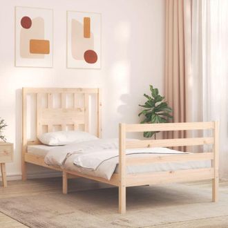 vidaXL Estructura De Cama Con Cabecero Madera Maciza 90x200 Cm Vidaxl