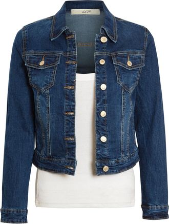 SS7 Womens Denim Jacket Premium in Indigo Light