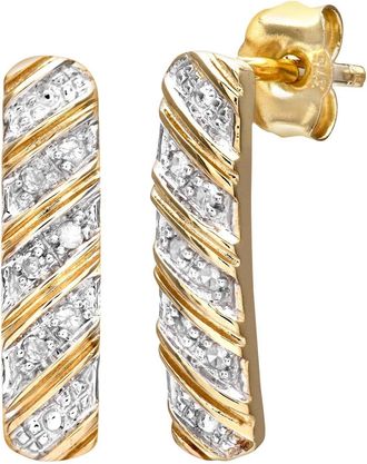 Jewelco London 9ct Gold Round 5pts Diamond Stick Drop Earrings - PE0AXL3137Y