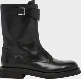 Alexander McQueen Men & apos;s Leather Biker Boots