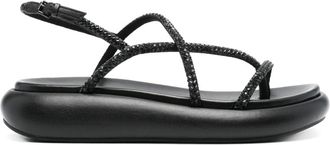 Ash Ash Vera rhinestone-embellished sandals - women - Leather - 39 - Black