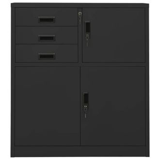 Berkfield Home Office Cabinet Anthracite 90x40x102 cm Steel in Black | Size: 90 x 40 x 102 cm