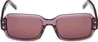 MCM 54mm Rectangular Sunglasses in Mauve /Gold /Dark Violet at Nordstrom