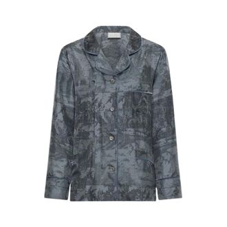 Pierre-Louis Mascia Shirts, female, Gray, Size: XS Aloegum Long-sleeve Silk Shirt
