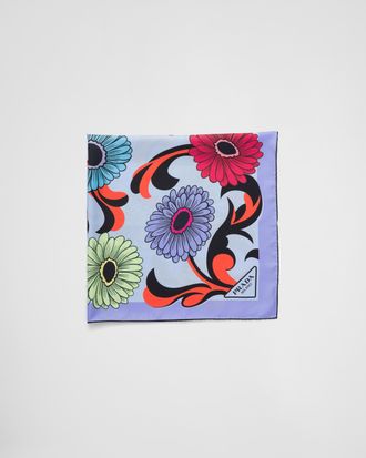 Prada Printed silk twill scarf 90x90