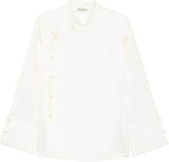 R&oacute;he Frog-fastening Wide-cuff Blouse