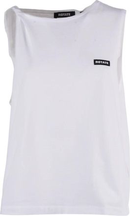 Rotate Canotta in jersey brillante - Dames - Tops zonder mouwen - Wit - L - Tops