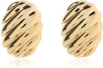 Anine Bing Accessoires, Dames, Geel, ONE Size, Messing Clip-Oorbellen