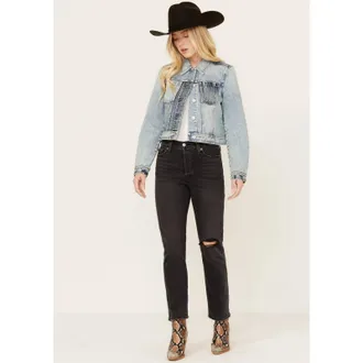 Levi's Wedgie Jeans Womens 10X Short Black Denim Straight Leg Ankle JAX1812