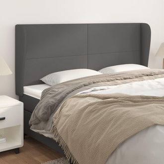 vidaXL Cabecero Con Orejas Cuero Sint&eacute;tico Gris 203x23x118/128 Cm Vidaxl