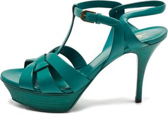 Saint Laurent Sandali Tribute in pelle - Verde