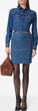Versace Womens Denim Fitted Mini Skirt - Blue Cotton - Size EU 38 (Womens)