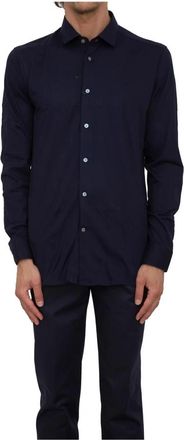 Corneliani Stijlvolle Shirt voor Mannen - Heren - Casual Overhemden - Blauw - 2XL - Katoen - Overhemden