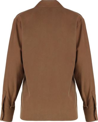 Max Mara Womens Polo Shirt Mirko Tan Silk Blouses
