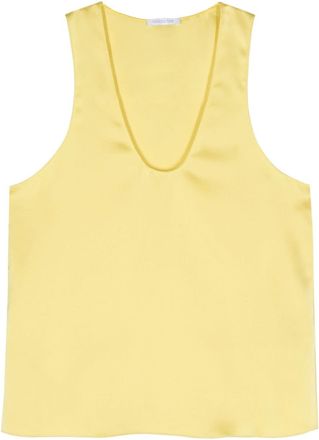 Patrizia Pepe satin tank too - women - Polyester - 46 - Yellow