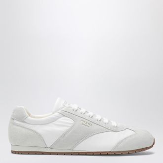 Prada White fabric and suede sneakers