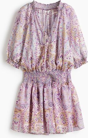 H&M Oversized Tunikakleid - Hellrosa/Gemustert