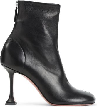 Amina Muaddi Black Iris Leather Boots