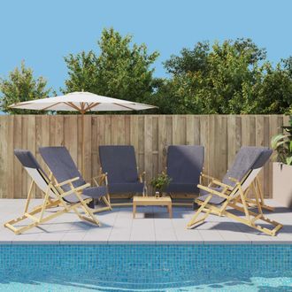 vidaXL Toallas De Playa 6 Uds Tela Gris Antracita 400 G/m&sup2; 60x135 Cm Vidaxl