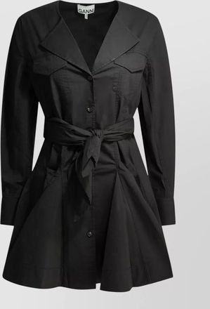 Ganni short jacket dress flared skirt lapel