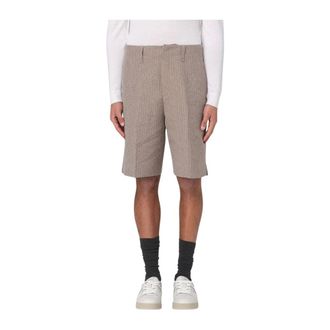 Fendi Casual Shorts, male, Beige, S, Dot Pattern Linen Shorts Stylish Comfort