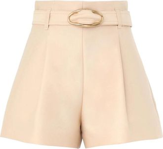 Zimmermann Illuminate Tailored Short - Dames - Bermuda - Beige - XS - Wol - Korte Broeken