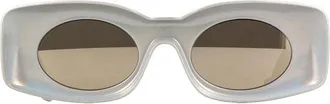 Loewe LW40033I24C Rectangle Full Rim Sunglasses - White