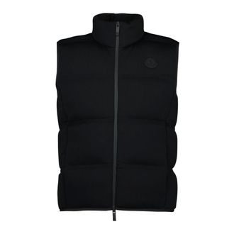 Moncler Jassen, Dames, Zwart, S, Zwarte mouwloze vest Lente-Zomer 2025