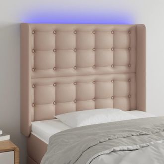 vidaXL Cabecero Con Led Cuero Sint&eacute;tico Capuchino 83x16x118/128 Cm Vidaxl