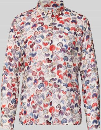 More & More More & More Regular Fit Hemdbluse mit Allover-Motiv-Print Modell Februar in Rot, Gr&ouml;&szlig;e 34