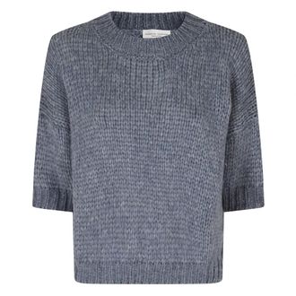 Roberto Collina Truien & Vesten, Dames, Blauw, XS, Trui met ronde hals