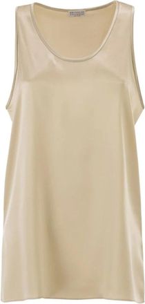 Brunello Cucinelli Donna, Top, Beige, S, new