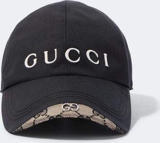 Gucci Logo cotton and silk baseball cap