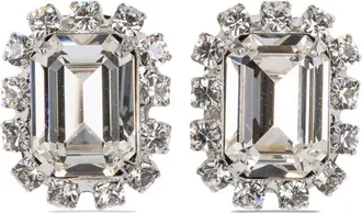 Jennifer Behr Diana stud earrings - women - Rhodium Plated Brass/Crystal - One Size - Silver