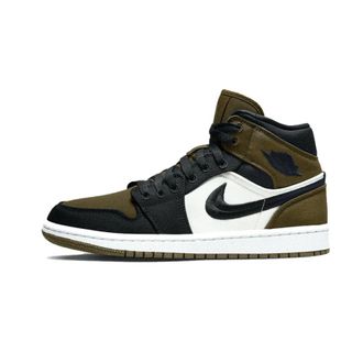 Nike Jordan 1 Mid Olive Toe - Dames - Sport - Veelkleurig - Maat: 35 1/2 EU